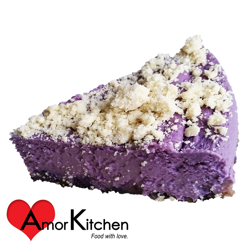 ube cheesecake with amor kitchen